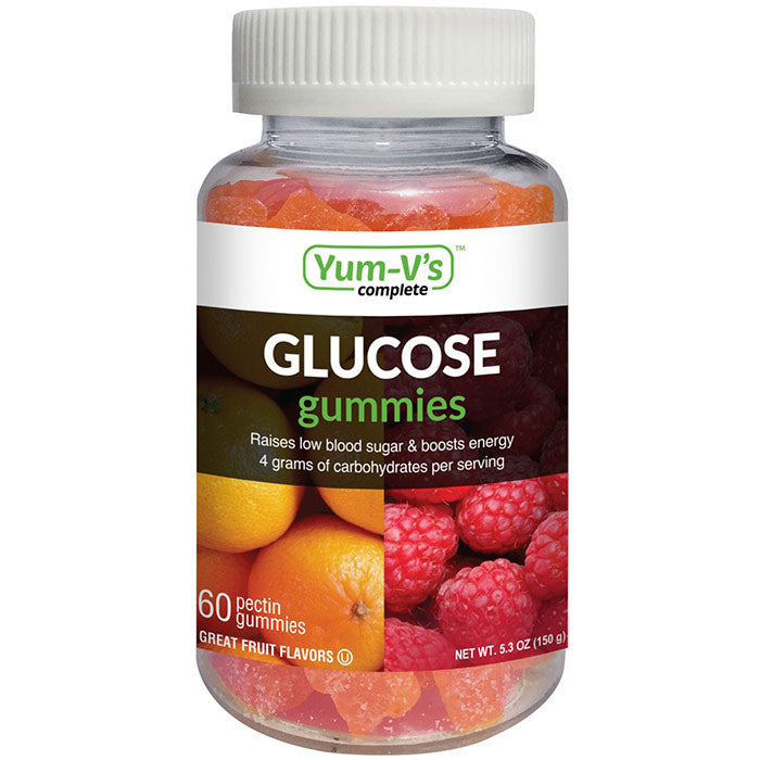 Glucose Gummies, Great Fruit Flavors, 60 Pectin Gummies, Yum-V's Complete