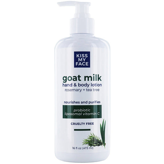 Goat Milk Hand & Body Lotion - Rosemary + Tea Tree, 16 oz, Kiss My Face