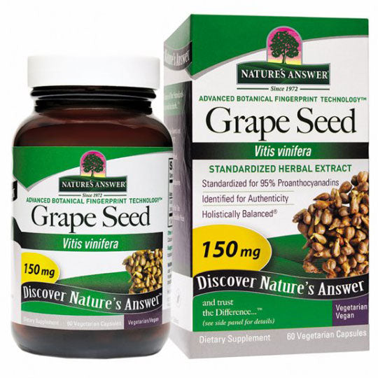 Grape Seed Extract Standardized, 60 Vegetarian Capsules, Nature's Answer