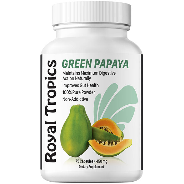 Green Papaya Digestive Enzymes, 75 Capsules, Royal Tropics