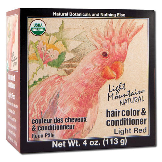 Natural Hair Color & Conditioner, Light Red, 4 oz, Light Mountain Henna