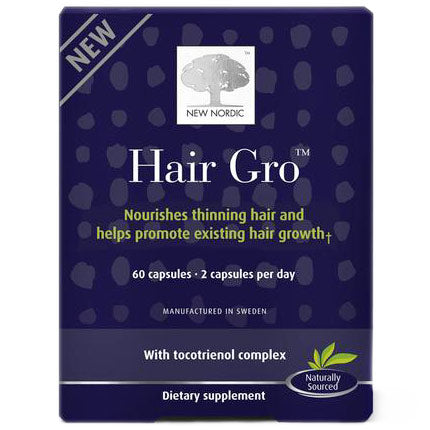 Hair Gro, Nourishes Thinning Hair & Helps Promote New Hair Growth, 60 Capsules, New Nordic