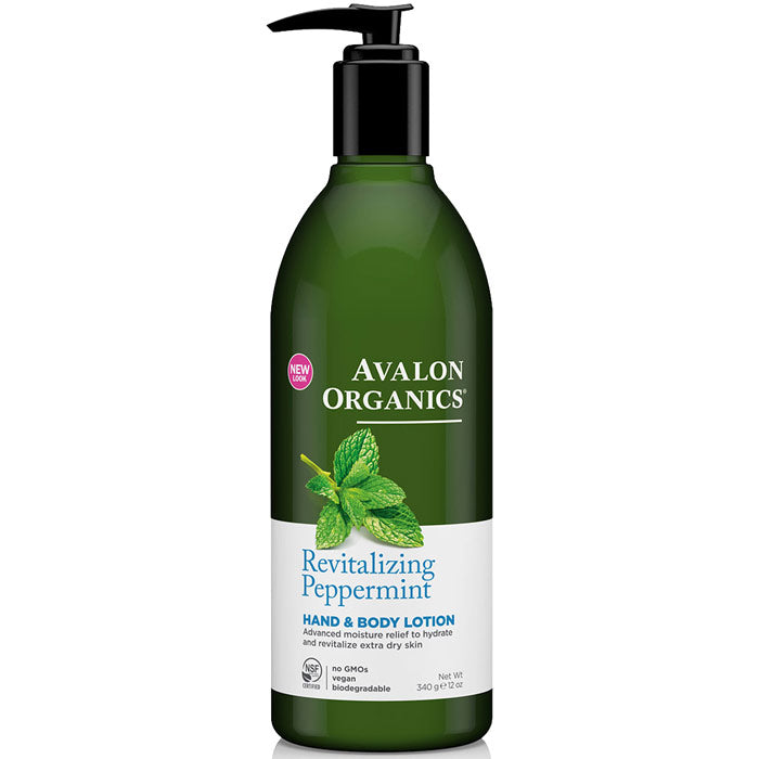 Hand & Body Lotion Organic Peppermint 12 oz, Avalon Organics