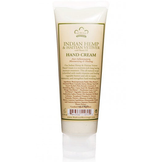 Indian Hemp & Haitian Vetiver Hand Cream, 4 oz, Nubian Heritage