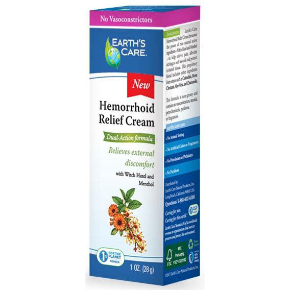 Hemorrhoid Relief Cream, Dual-Action Formula, 1 oz, Earth's Care