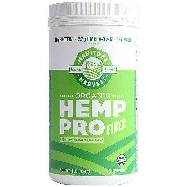 Hemp Yeah! Max Fiber Hemp Protein Powder, Organic, Unsweetened, 16 oz, Manitoba Harvest Hemp Foods