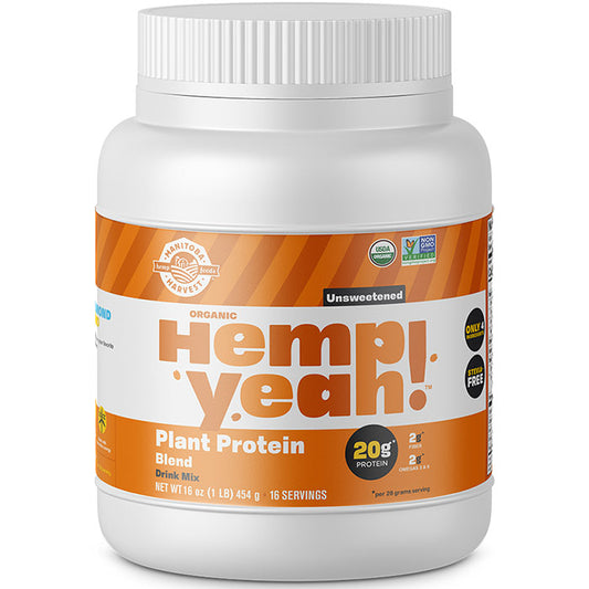 Hemp Yeah! Plant Protein Blend Drink Mix, Organic, Unsweetened, 16 oz, Manitoba Harvest Hemp Foods