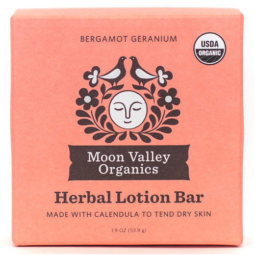 Herbal Lotion Bar, Bergamot Geranium, 1.9 oz, Moon Valley Organics