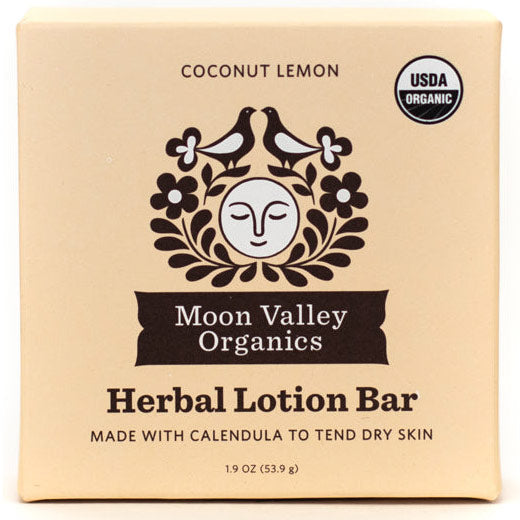 Herbal Lotion Bar, Coconut Lemon, 1.9 oz, Moon Valley Organics