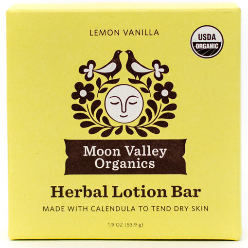 Herbal Lotion Bar, Lemon Vanilla, 1.9 oz, Moon Valley Organics