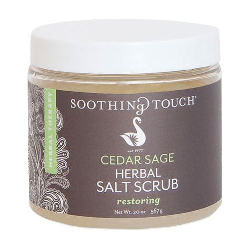 Herbal Salt Scrub, Cedar Sage, 20 oz, Soothing Touch