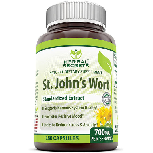 Herbal Secrets St. John's Wort, 180 Veggie Capsules, Amazing Nutrition