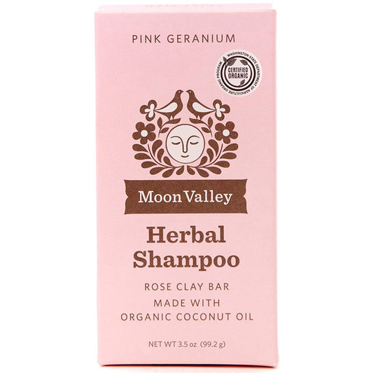 Herbal Shampoo Bar, Pink Geranium, 3.5 oz, Moon Valley Organics