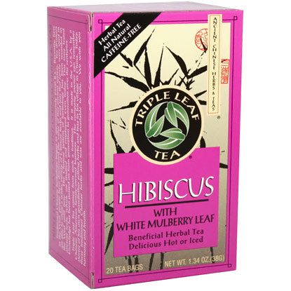 Hibiscus with White Mulberry Leaf Tea, 20 Tea Bags, Triple Leaf Tea