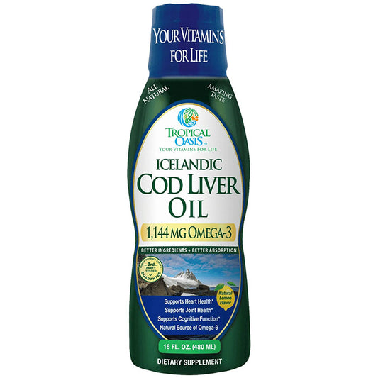 Icelandic Cod Liver Oil, 16 oz, Tropical Oasis