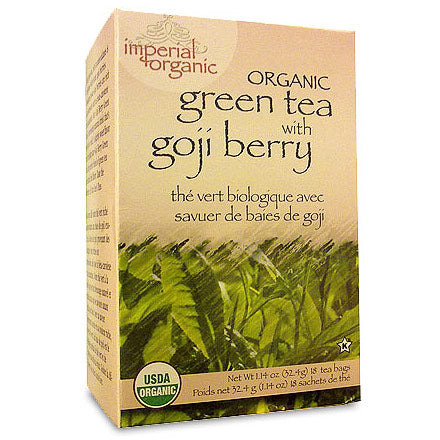 Imperial Organic Green Tea with Goji Berry, 18 Tea Bags, Uncle Lee's Tea