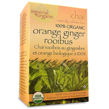 Imperial Organic Orange Ginger Rooibus Chai Tea, 18 Tea Bags, Uncle Lee's Tea