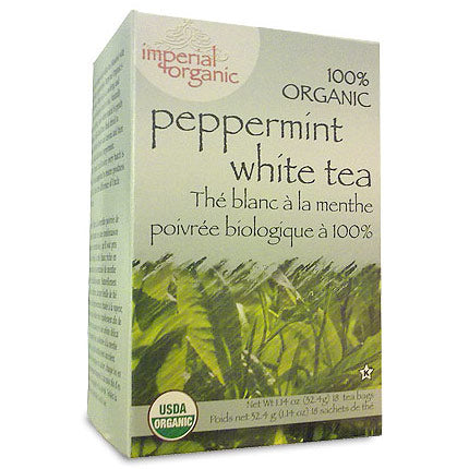 Imperial Organic Peppermint White Tea, 18 Tea Bags, Uncle Lee's Tea