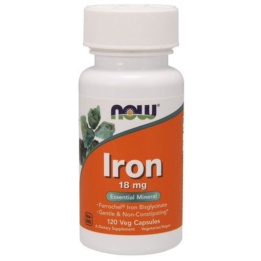 Iron 18 mg Ferrochel, 120 Vcaps, NOW Foods