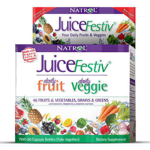 JuiceFestiv, Ultimate Fruit & Veggie Super Food, 60+60 Capsules, Natrol