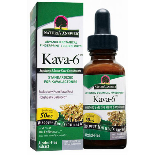 Kava 6 Alcohol-Free Extract Liquid, 1 oz, Nature's Answer