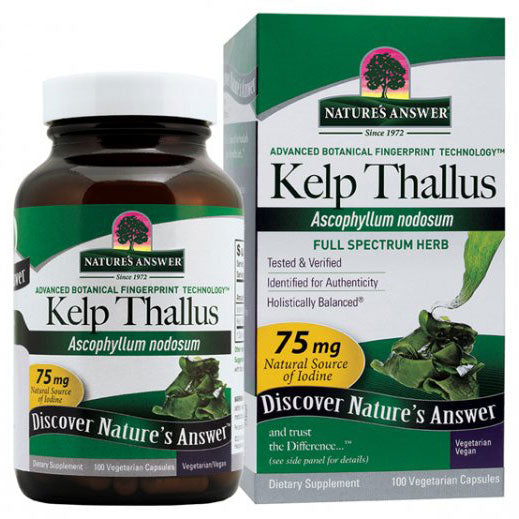 Kelp Thallus 75 mg, 100 Vegetarian Capsules, Nature's Answer