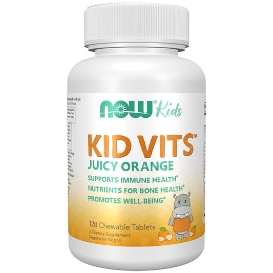 Kid Vits Juicy Orange Chewable Tablets, 120 Chewables, NOW Foods