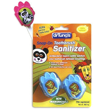 Kid's Snap-On Toothbrush Sanitizer, 2 Pack, Dr. Tung's