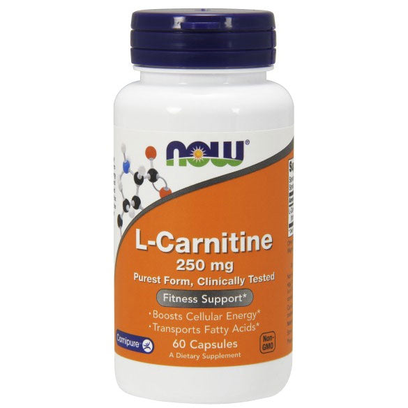 L-Carnitine 250 mg Tartrate-L-Carnipure  60 Caps, NOW Foods