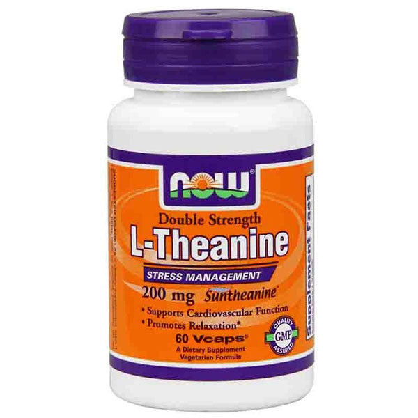 L-Theanine 200 mg Double Strength, 120 Veg Capsules, NOW Foods