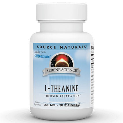 Serene Science L-Theanine 200 mg, 30 Capsules, Source Naturals