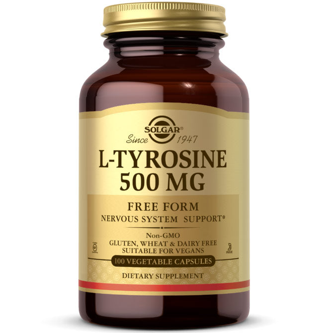 L-Tyrosine 500 mg, 100 Vegetable Capsules, Solgar