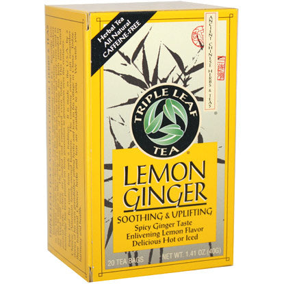 Lemon Ginger Tea, 20 Tea Bags, Triple Leaf Tea