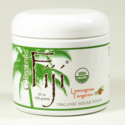 Lemongrass Tangerine Sugar Polish, Organic Coconut Oil Face & Body Polish, 20 oz, Organic Fiji