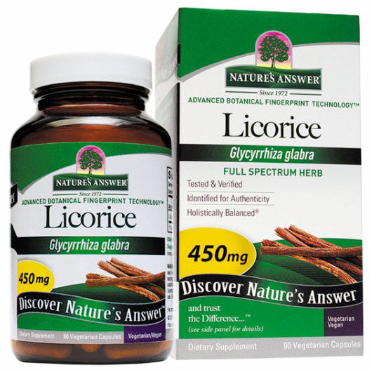 Licorice 450 mg, 90 Vegetarian Capsules, Nature's Answer