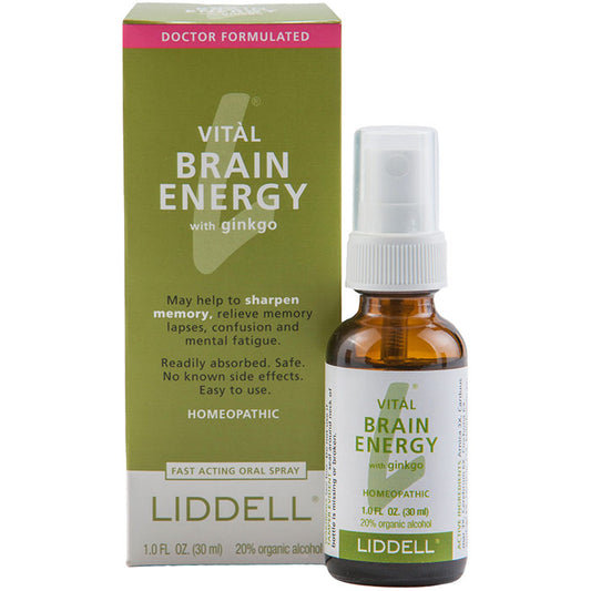 Liddell Vital Brain Energy Spray, Homeopathic Memory Aid, 1 oz