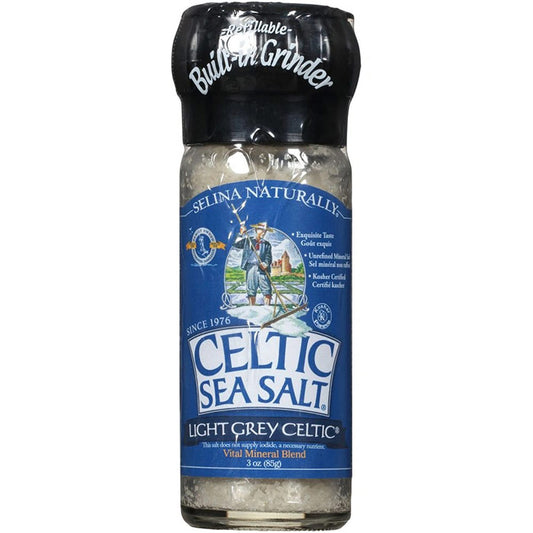 Light Grey Celtic Salt Large Grinder, 3 oz, Celtic Sea Salt