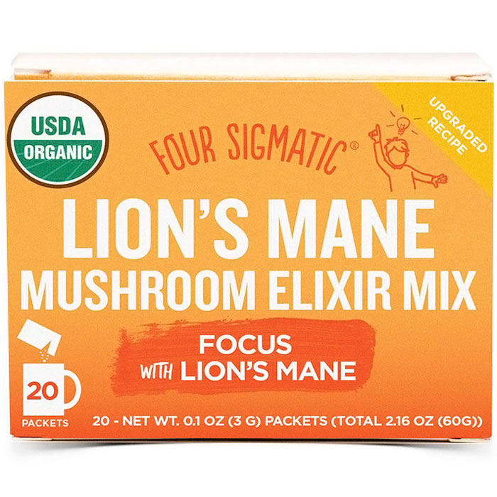 Lion's Mane Mushroom Elixir Mix, 20 Packets, Four Sigmatic