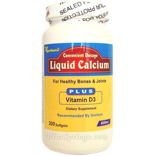 Liquid Calcium 600 mg Plus D3, 200 Softgels, Far Long