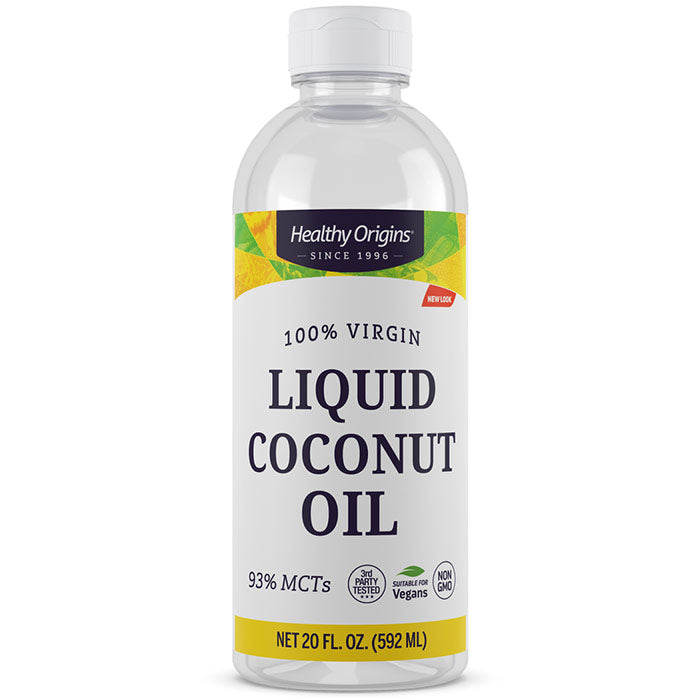 Liquid Coconut Oil (100% Virgin), 20 oz, Healthy Origins