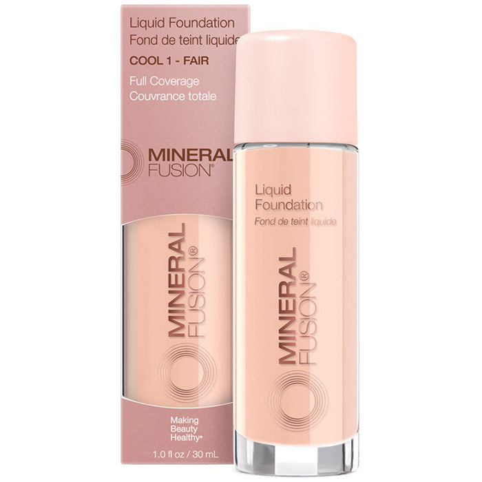 Liquid Foundation - Cool 1 - Fair, 1 oz, Mineral Fusion Cosmetics