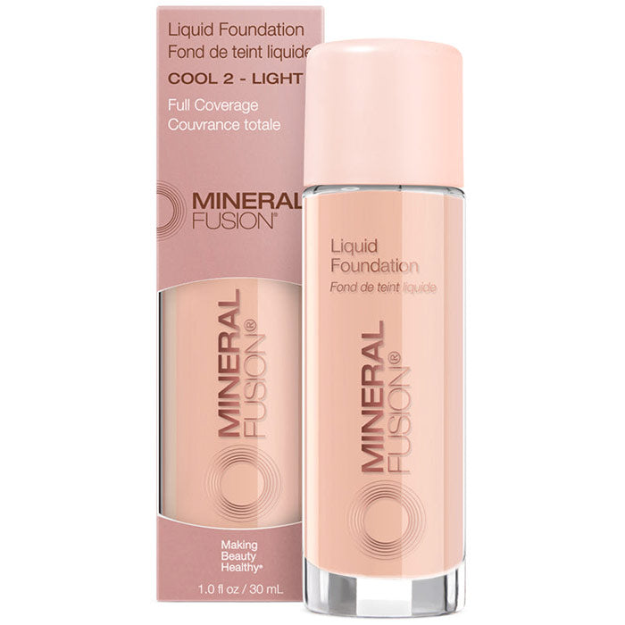 Liquid Foundation - Cool 2 - Light, 1 oz, Mineral Fusion Cosmetics