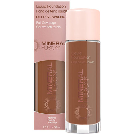 Liquid Foundation - Deep 5 - Walnut, 1 oz, Mineral Fusion Cosmetics