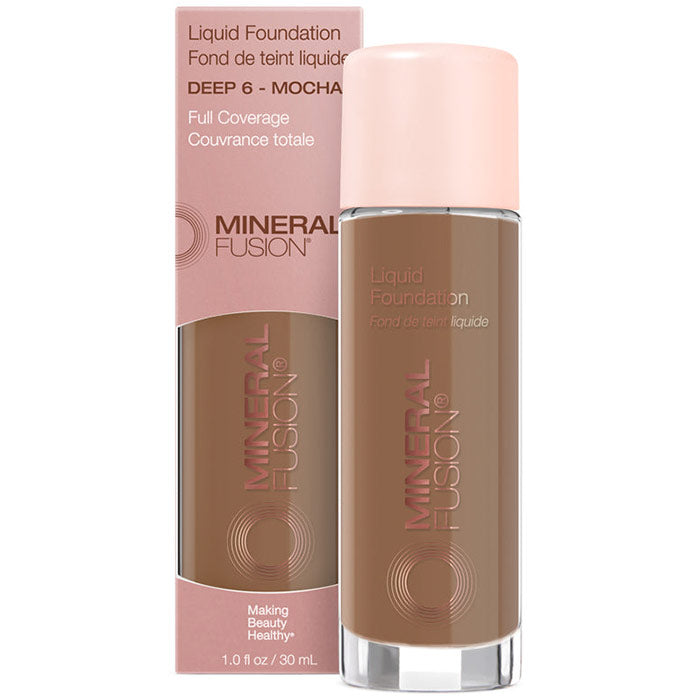 Liquid Foundation - Deep 6 - Mocha, 1 oz, Mineral Fusion Cosmetics