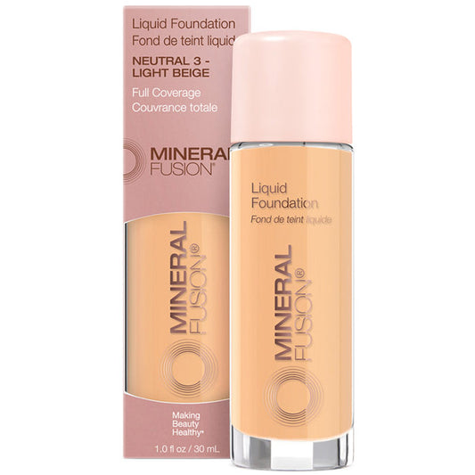 Liquid Foundation - Neutral 3 - Light Beige, 1 oz, Mineral Fusion Cosmetics