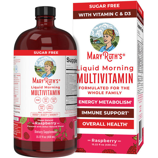 Liquid Morning Multivitamin, Raspberry, 15.22 oz (450 ml), MaryRuth's