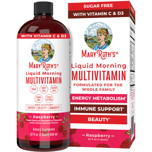 Liquid Morning Multivitamin, Raspberry, 30 oz (887 ml), MaryRuth's