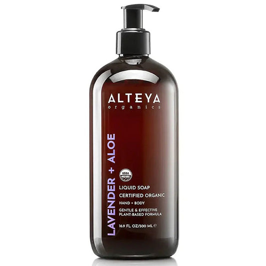 Liquid Soap Lavender & Aloe, 16.9 oz, Alteya Organics