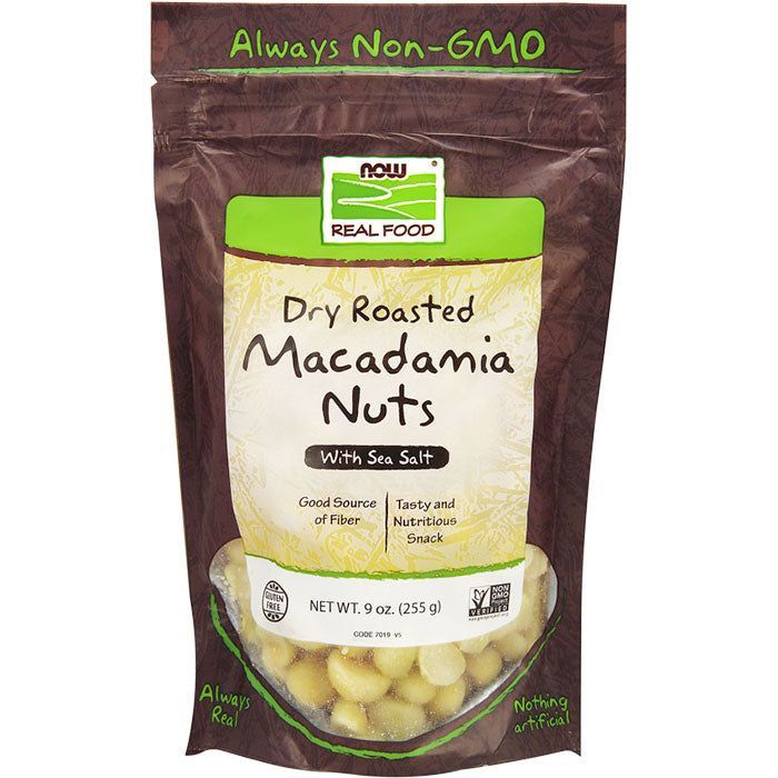 Dry Roasted Macadamia Nuts, Salted with Sea Salt, 9 oz, NOW Foods