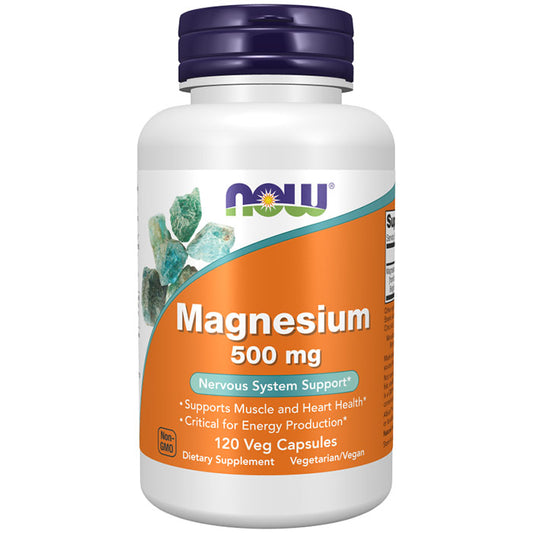 Magnesium 500 mg, 120 Veg Capsules, NOW Foods